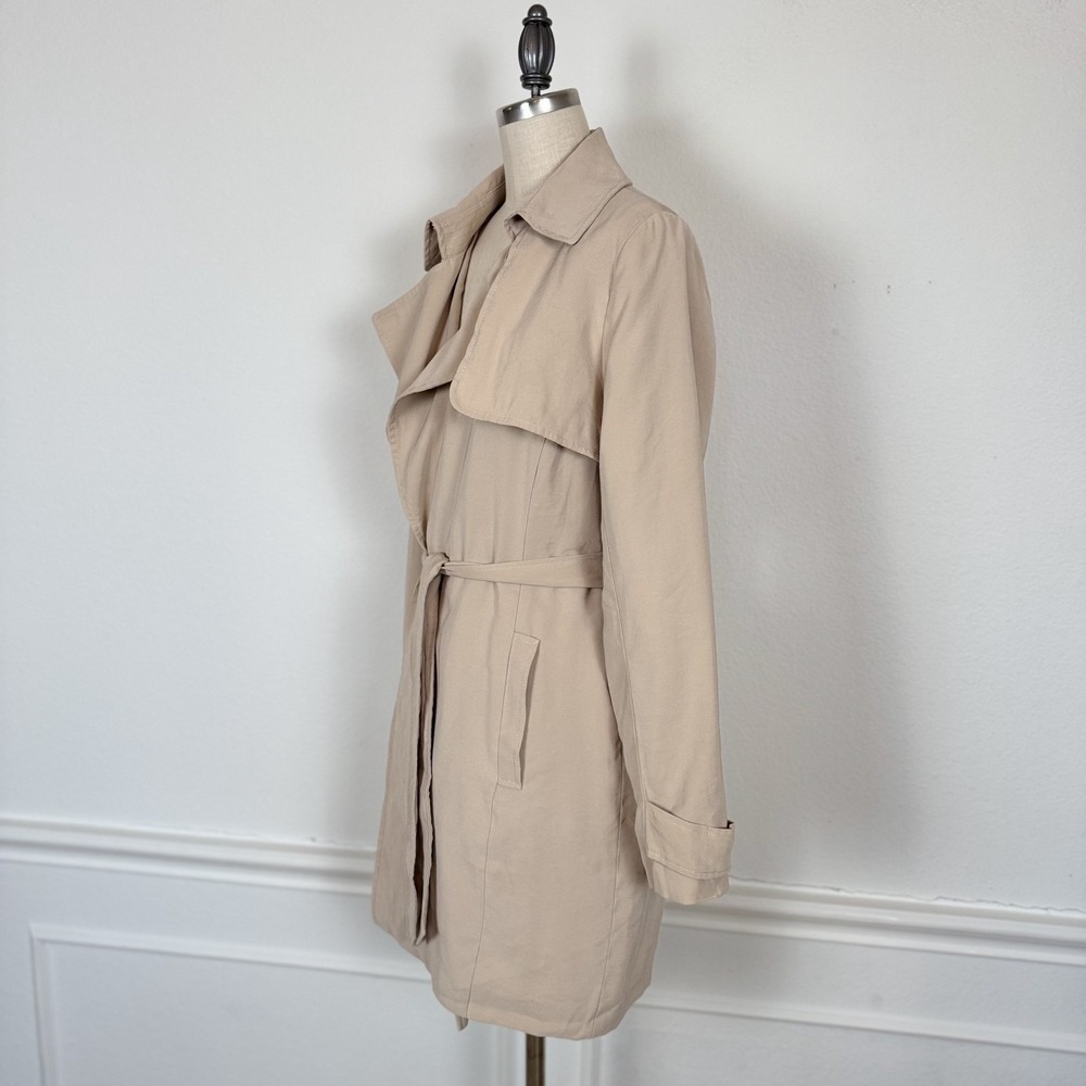 Banana Republic Women's Trench Coat Size S Beige Lightweight Belted - Picture 6 of 11